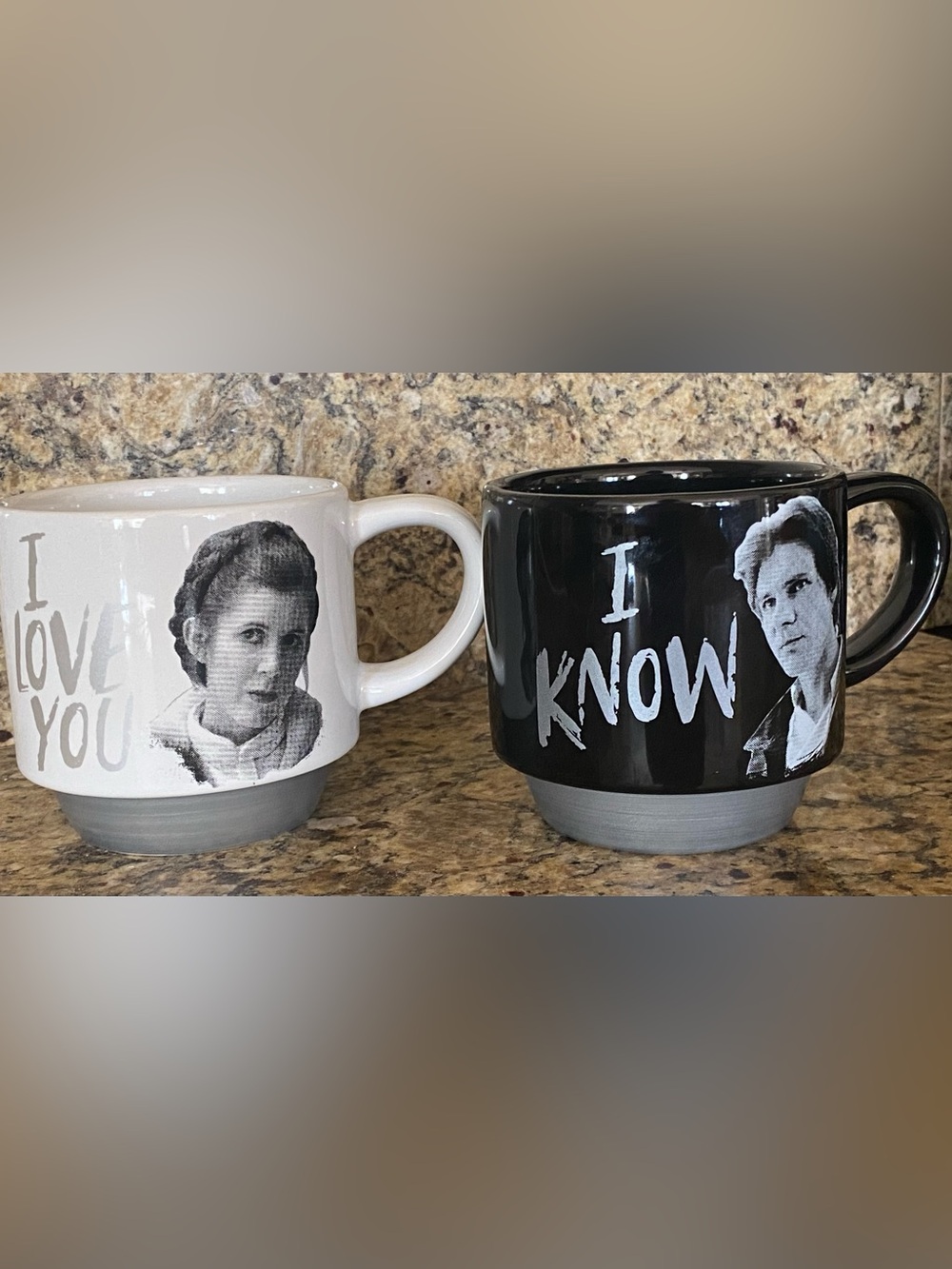 Hallmark Star Wars Mug X 2 Leia & Hans Solo “I Love You” “I Know” 2 Pc Bundle